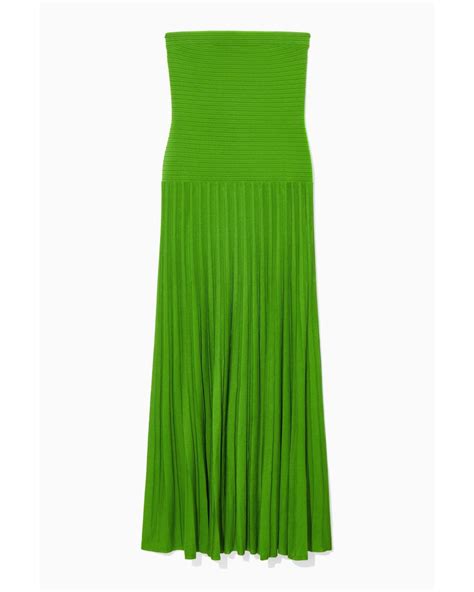 cos strapless green dress